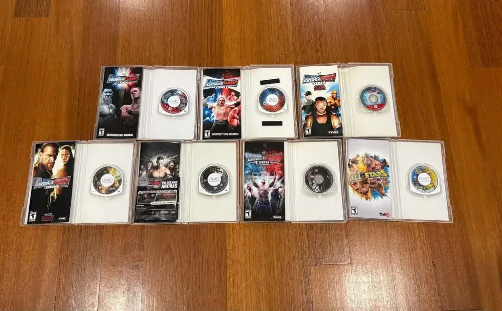Complete WWE PSP Collection SmackDown vs Raw 2006-2011 + All Stars CIB Lot